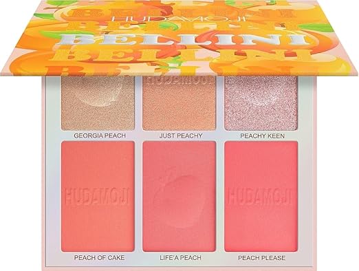 6 Color Hudamoji Bellini Blush + Highlighter Palette