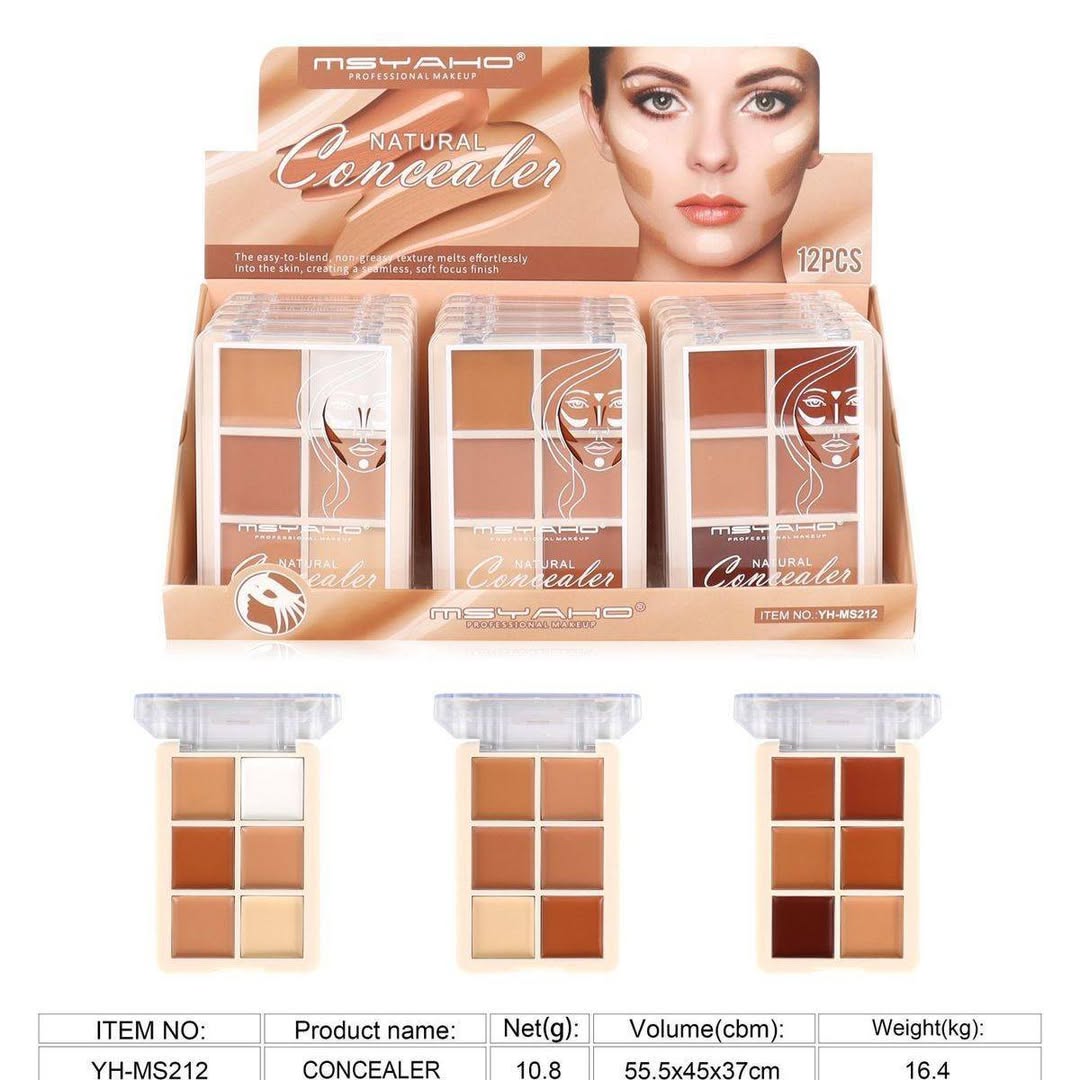 MSYAHO Professional 6 Color Natural Concealer Palette