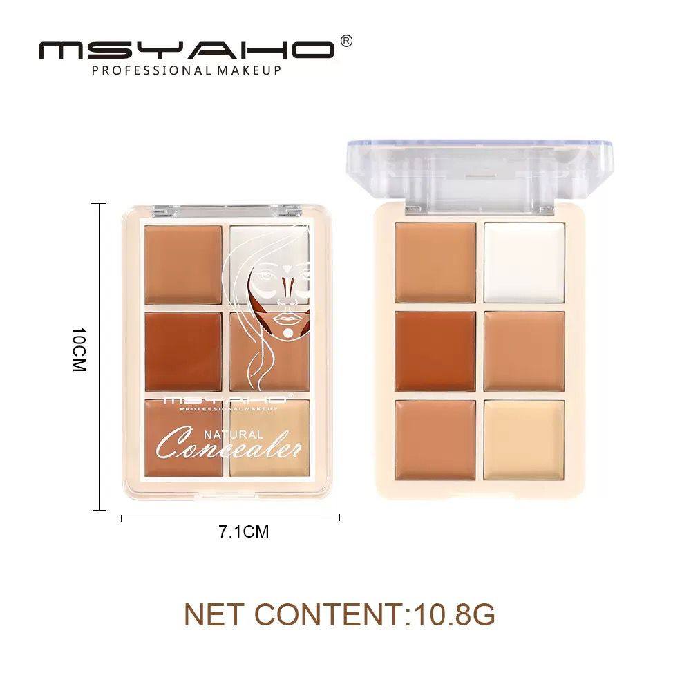 MSYAHO Professional 6 Color Natural Concealer Palette