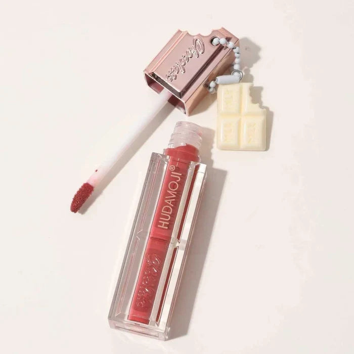 Hudamoji Classic Nude Lip Gloss New Thick Chocolate Squeeze Tube Clear Liquid