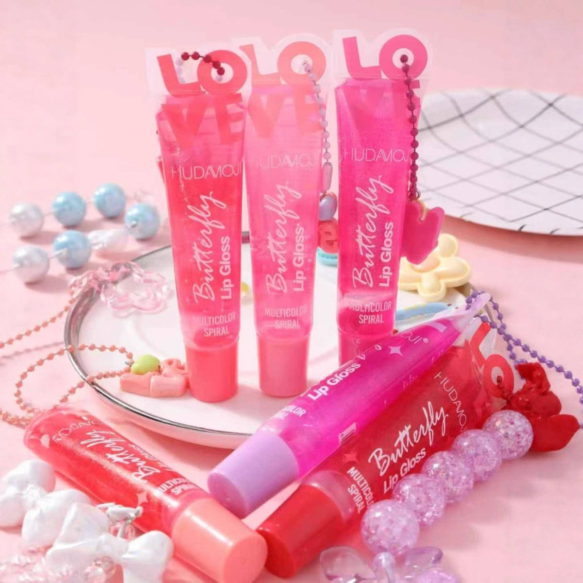 HUDAMOJI Pearlescent "Butterfly" Lip Gloss Set