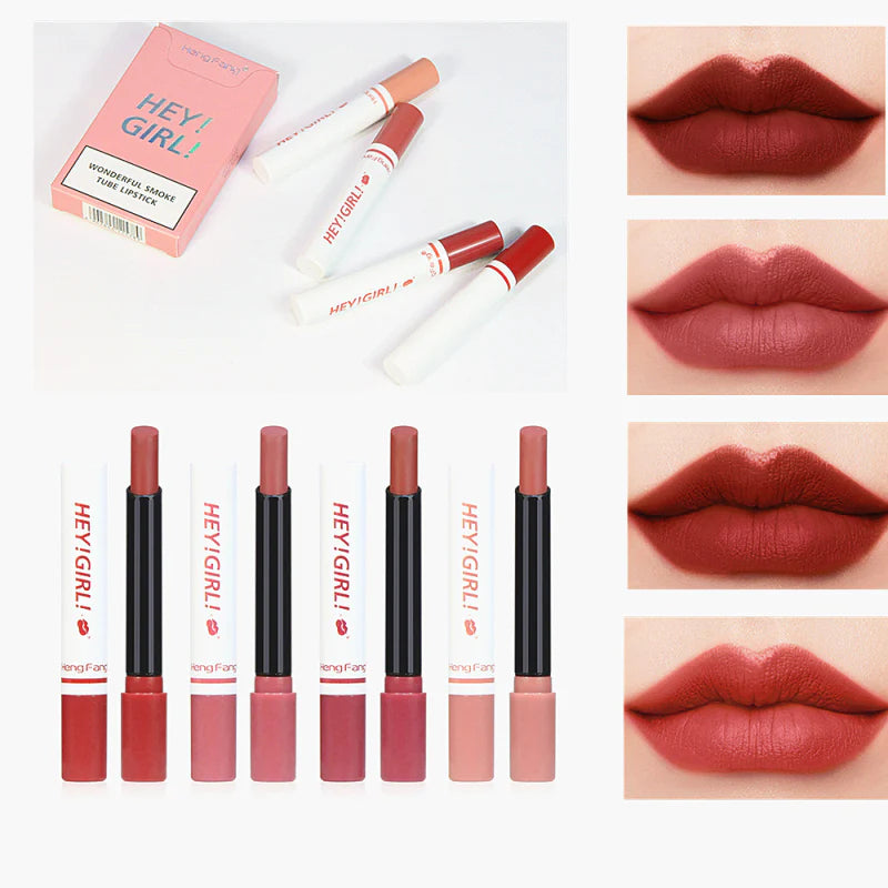 Heng Fang Hey Girl Smoke Tube Matte Lipstick 4Pcs