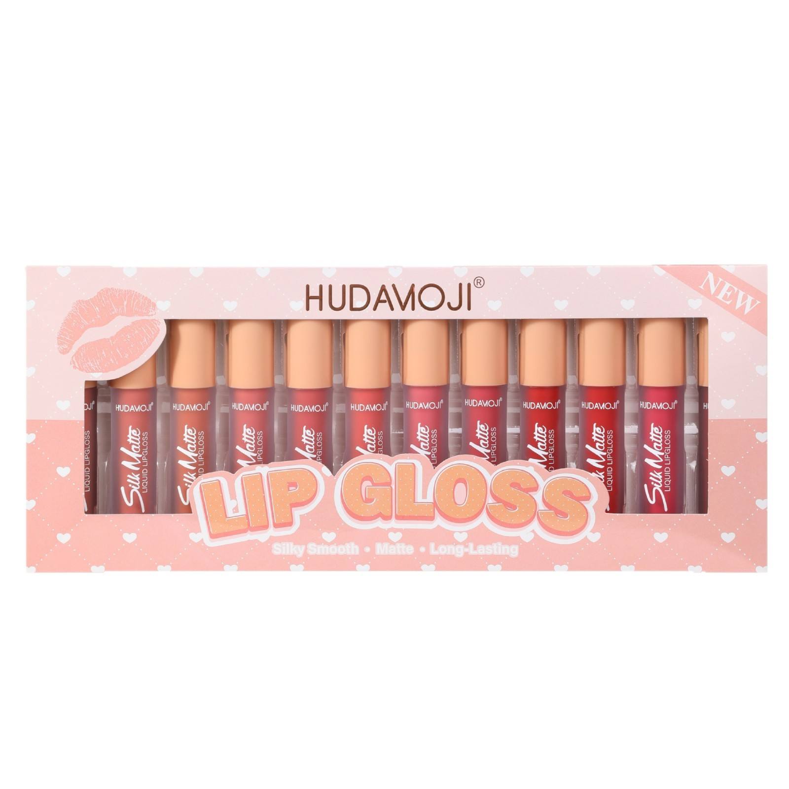 HUDAMOJI 12-Color Lip Gloss Set New Mineral Liquid Lipstick