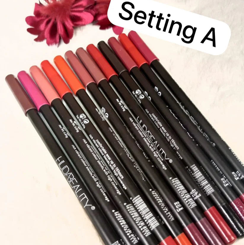 Huda Beauty Lip Liner Pack – 12 Shades