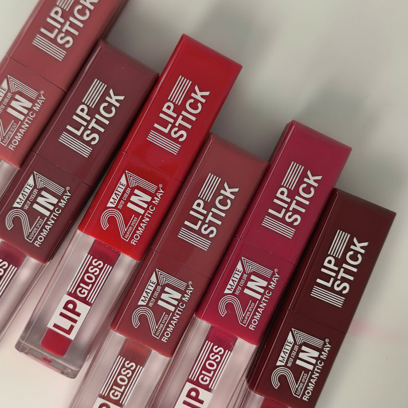 Romantic May 2-in-1 matte lipstick and lip gloss