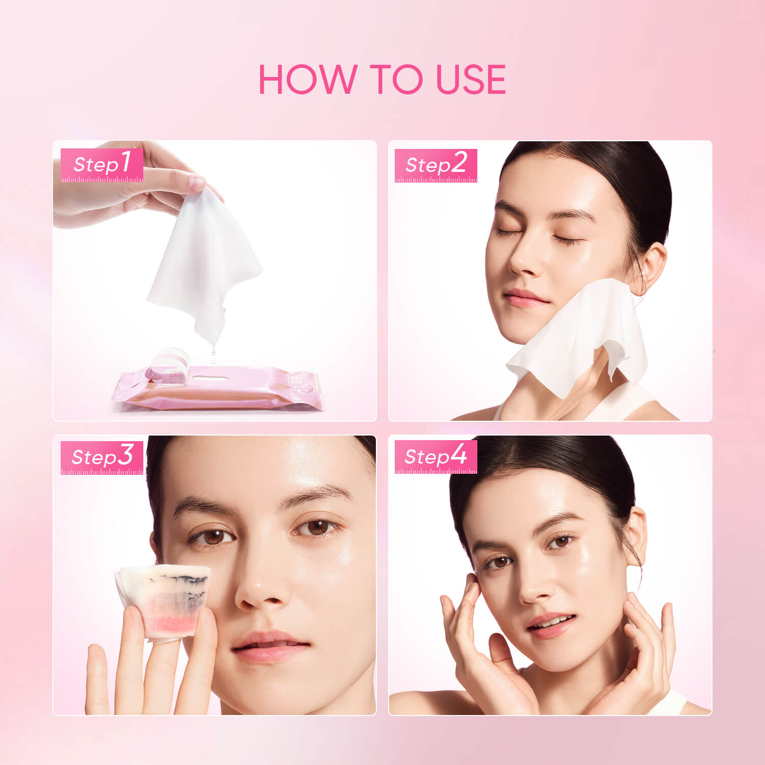 Hudamoji Makeup Remover Cleansing Wipes 30 Pieces