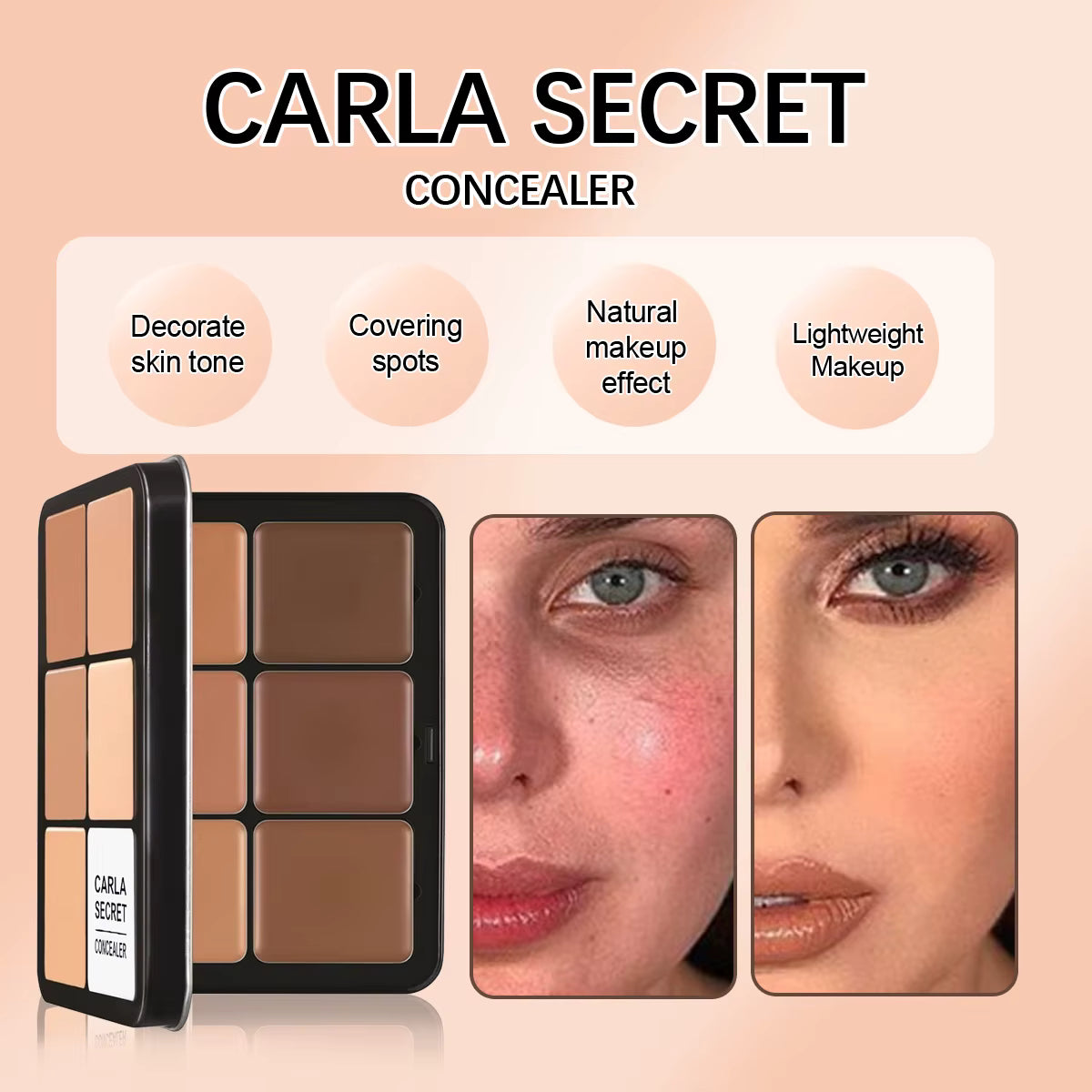Carla Secret Concealer Palette Matte Phosphor Outline Makeup Palette Cream foundation