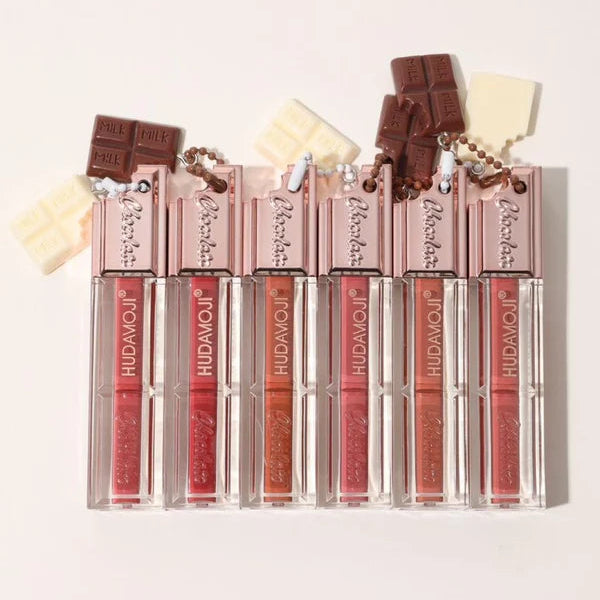 Hudamoji Classic Nude Lip Gloss New Thick Chocolate Squeeze Tube Clear Liquid
