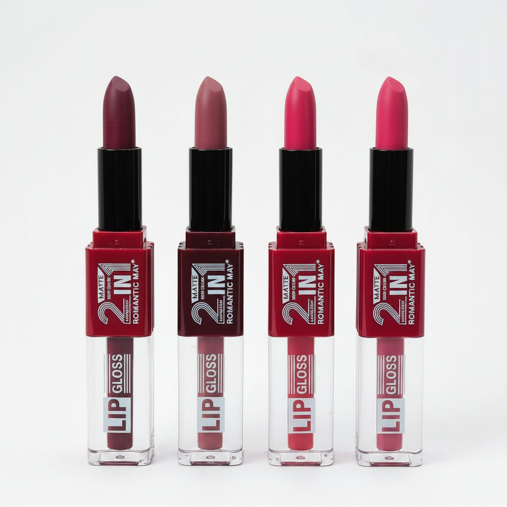 Romantic May 2-in-1 matte lipstick and lip gloss