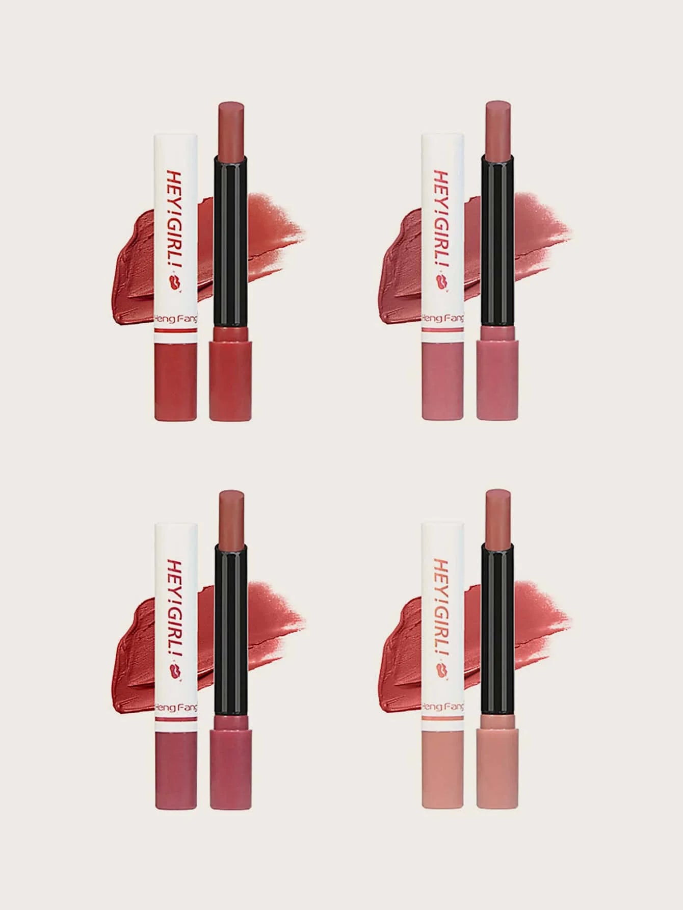 Heng Fang Hey Girl Smoke Tube Matte Lipstick 4Pcs